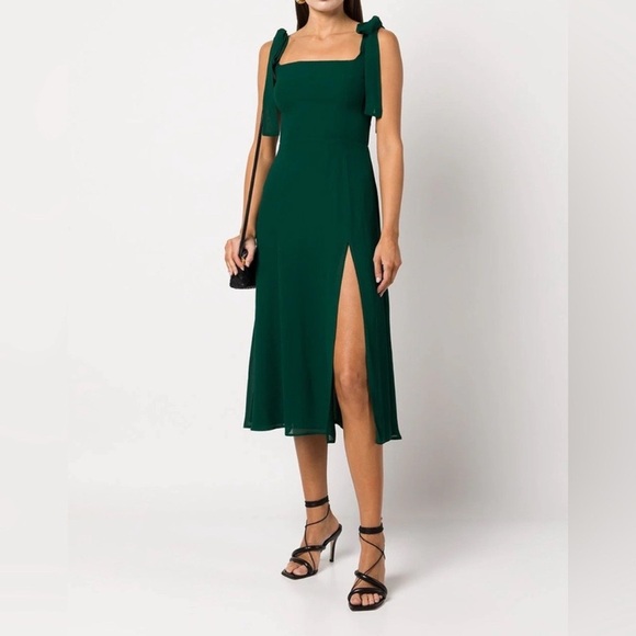 Reformation Twilight Midi Dress | Emerald | Size 2 - Picture 9 of 14